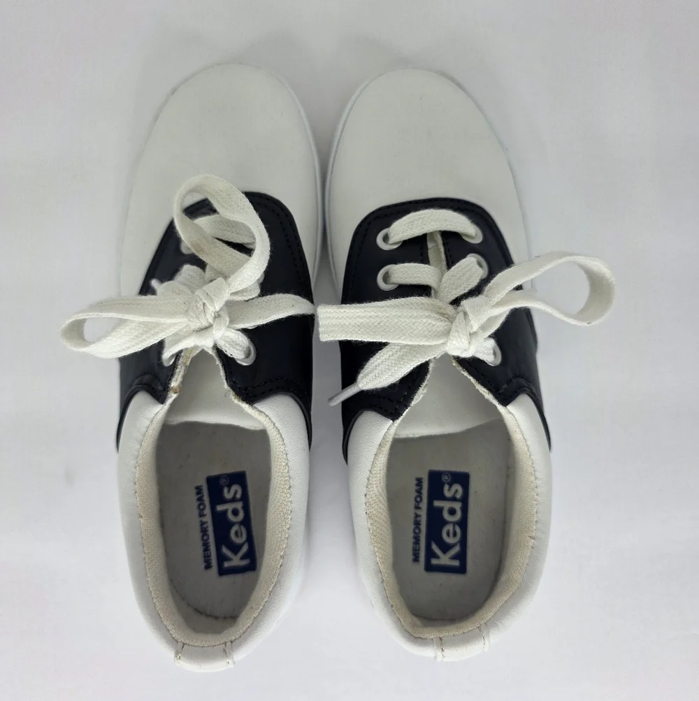 Keds Kid's School Days II Lace-up Saddle Shoe Uniform Oxford Leather Size 12.5M